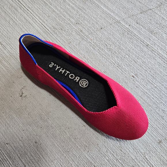 Rothy's Red Round Toe Flat Slip On Shoe SINGLE Left Shoe 7.5 Removeable Insert - Picture 1 of 5